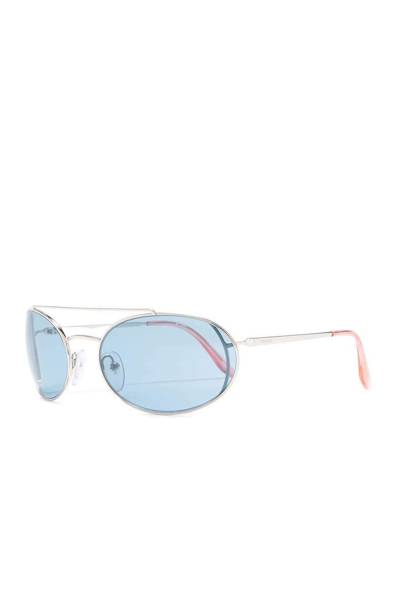 Prada 61mm Oval Wire Frame Sunglasses, Alternate, color,