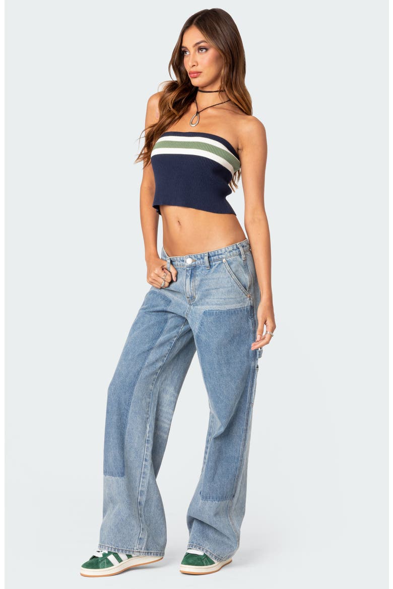 Cyprus Stripe Rib Tube Top, Alternate, color, BLUE MIX