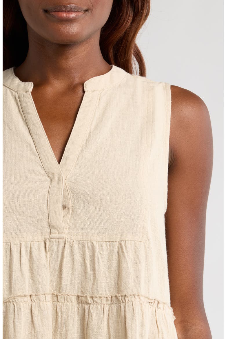 Tiered Cotton Blend Cover-Up Dress, Alternate, color, SAND