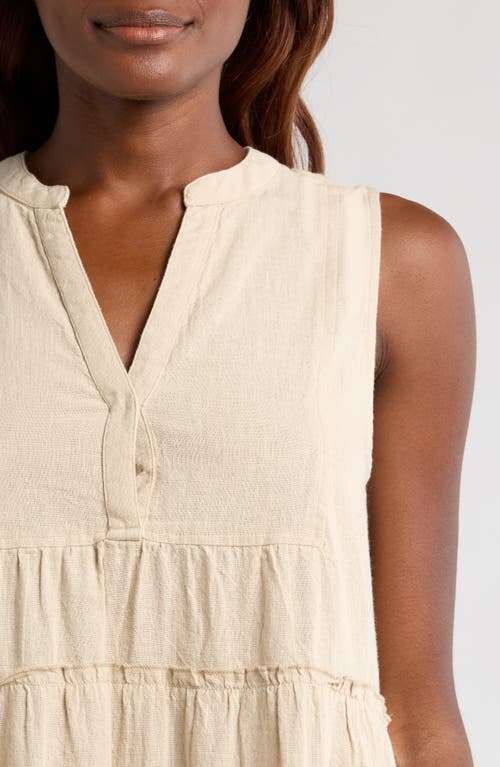 Shop Elan Tiered Cotton Blend Cover-up Dress In Sand