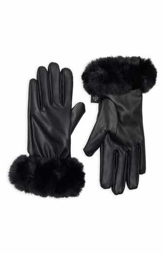Tech Gloves with Faux Fur Trim