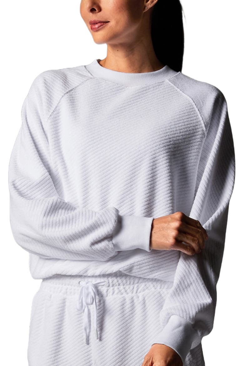 Ease Crew Terry Sweatshirt, Alternate, color, WHITE