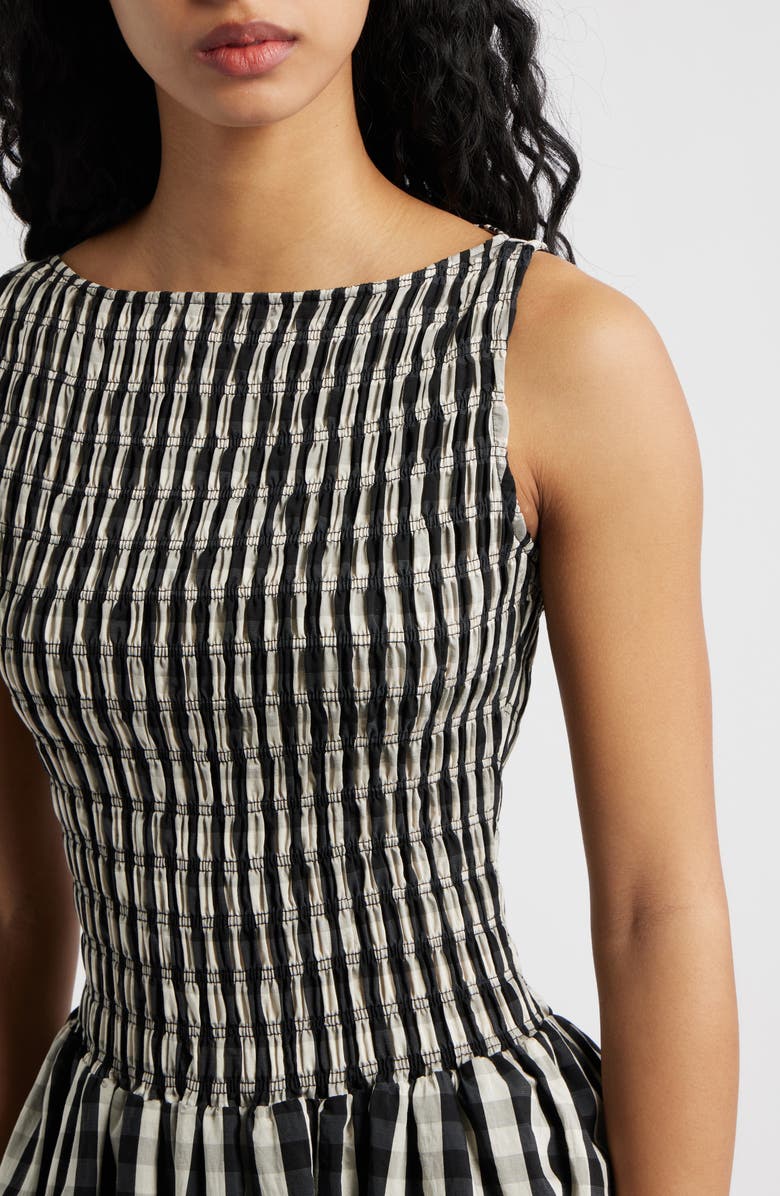 Lucy Paris Ellen Gingham Minidress, Alternate, color, Black