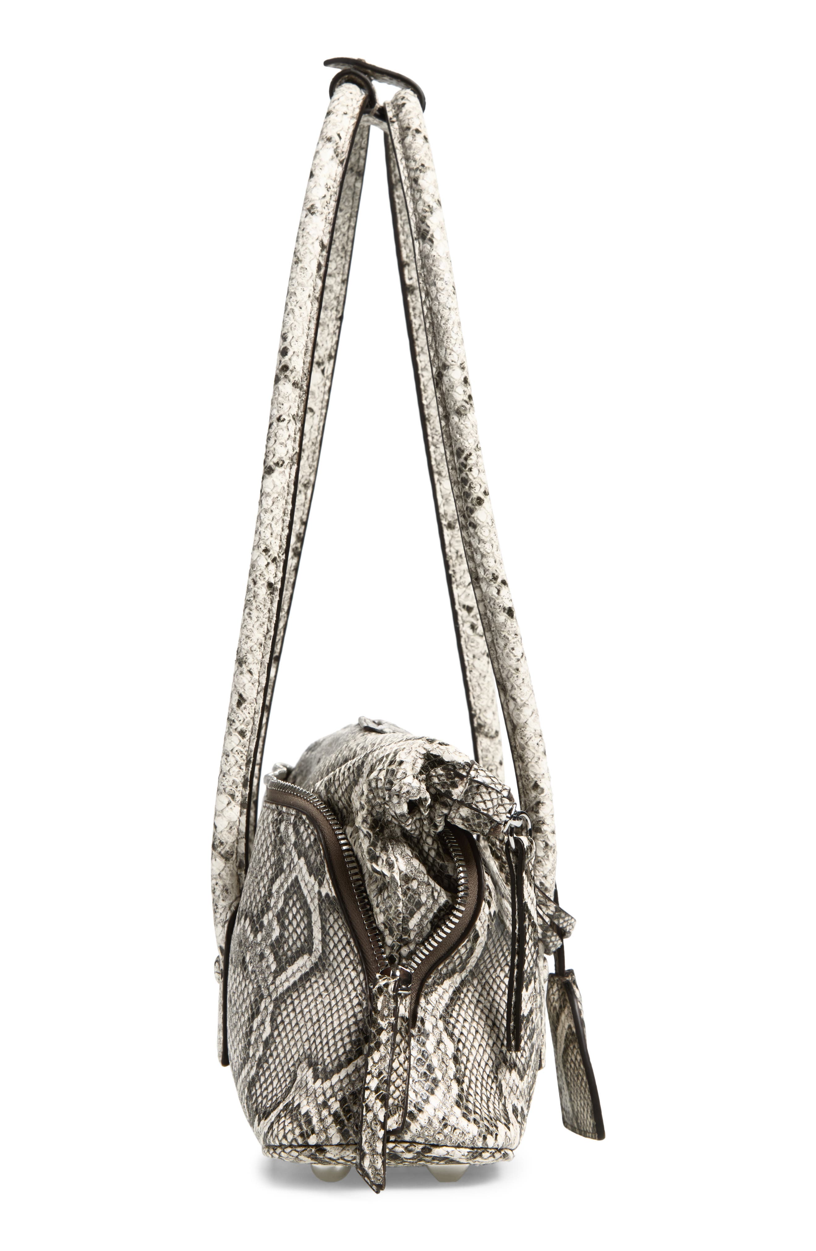 5AC Snakeskin Embossed Leather East/West Shoulder Bag, Alternate, color, ROCCIA