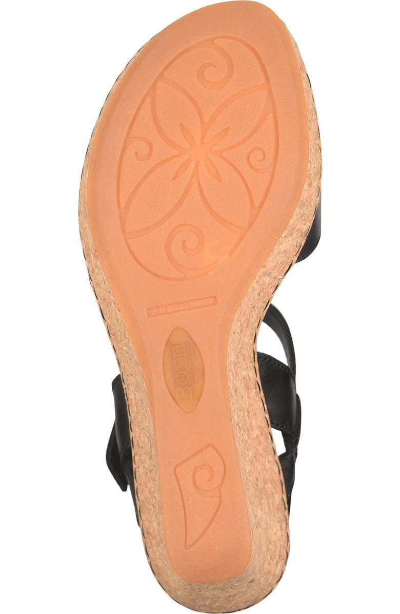 Børn Janine Wedge Sandal, Alternate, color, Black Leather