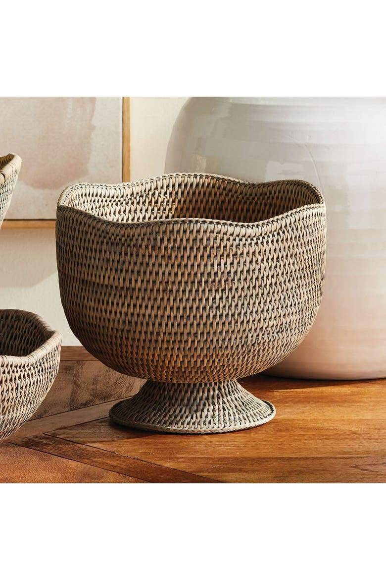 Burma Rattan Footed Cachepot, Alternate, color, Gray