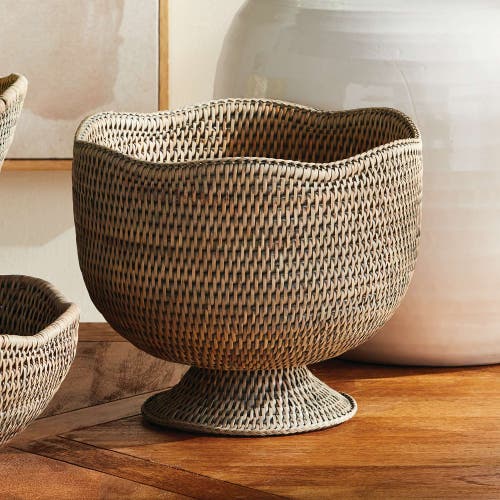 Napa Home & Garden Burma Rattan Footed Cachepot In Brown