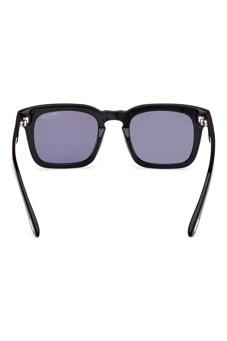 Dax 50mm Polarized Square Sunglasses, Alternate, color, BLACK ECO / T LOGO / BLACK