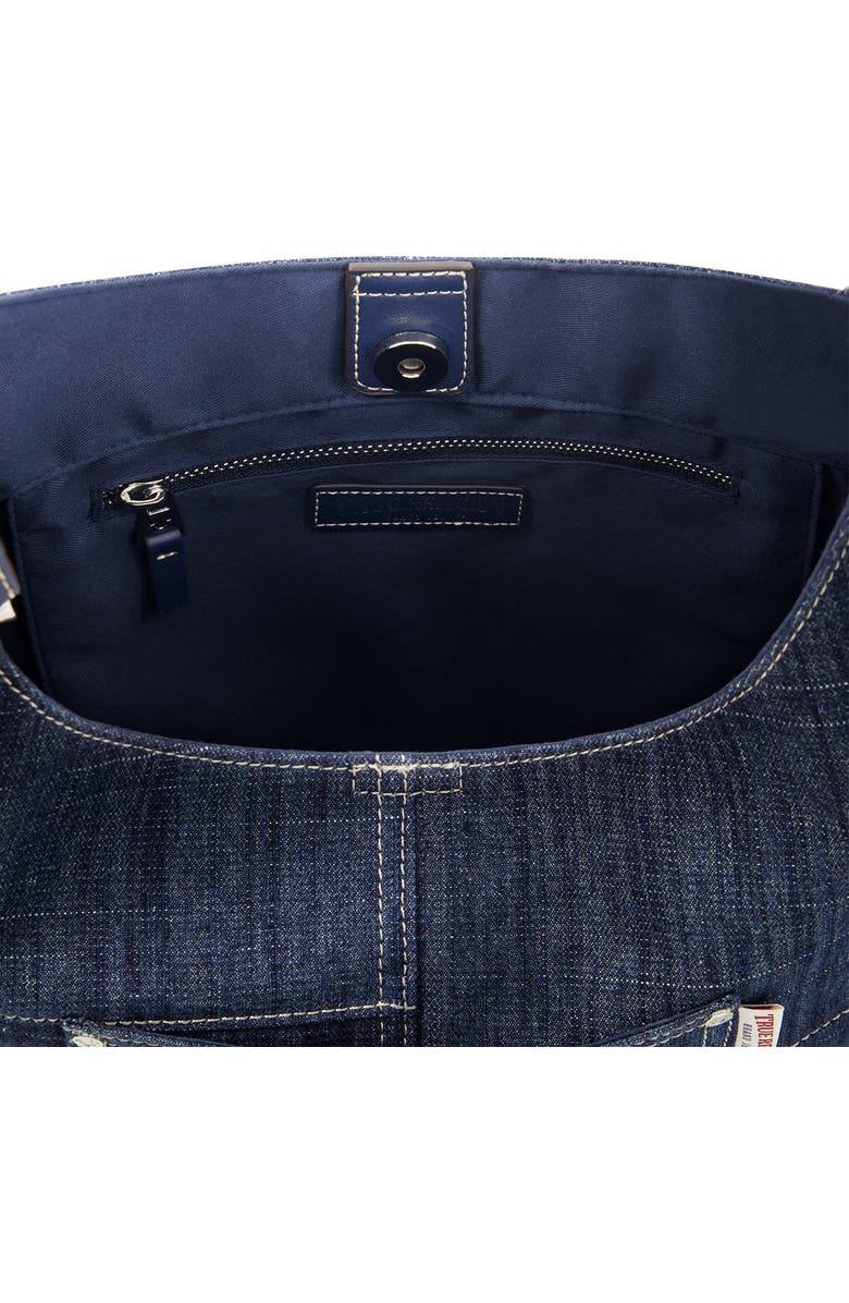 USPA ACCESSORIES Retro Logo Denim Hobo Bag, Alternate, color,