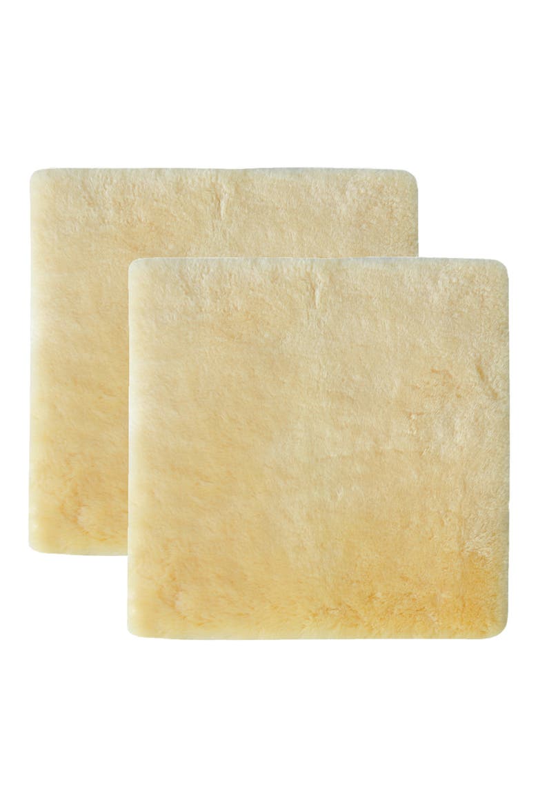 Medical Genuine Sheepskin Shearling Chair Pad 18" x 18" - Grey, Alternate, color, CORNSILK