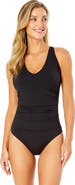 Anne Cole Women's Live In Color V Neck Cross Back One Piece Swimsuit