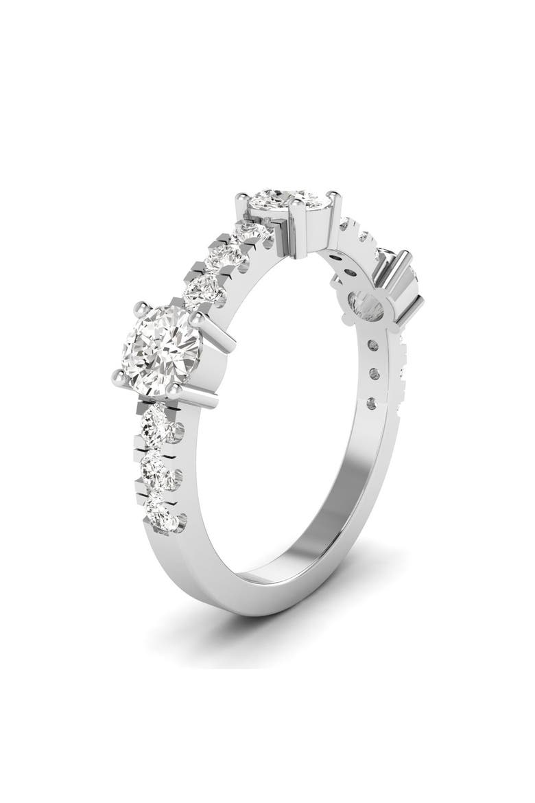Three Round Orbit Pavé Lab Diamond Band in 14K, Alternate, color, White Gold