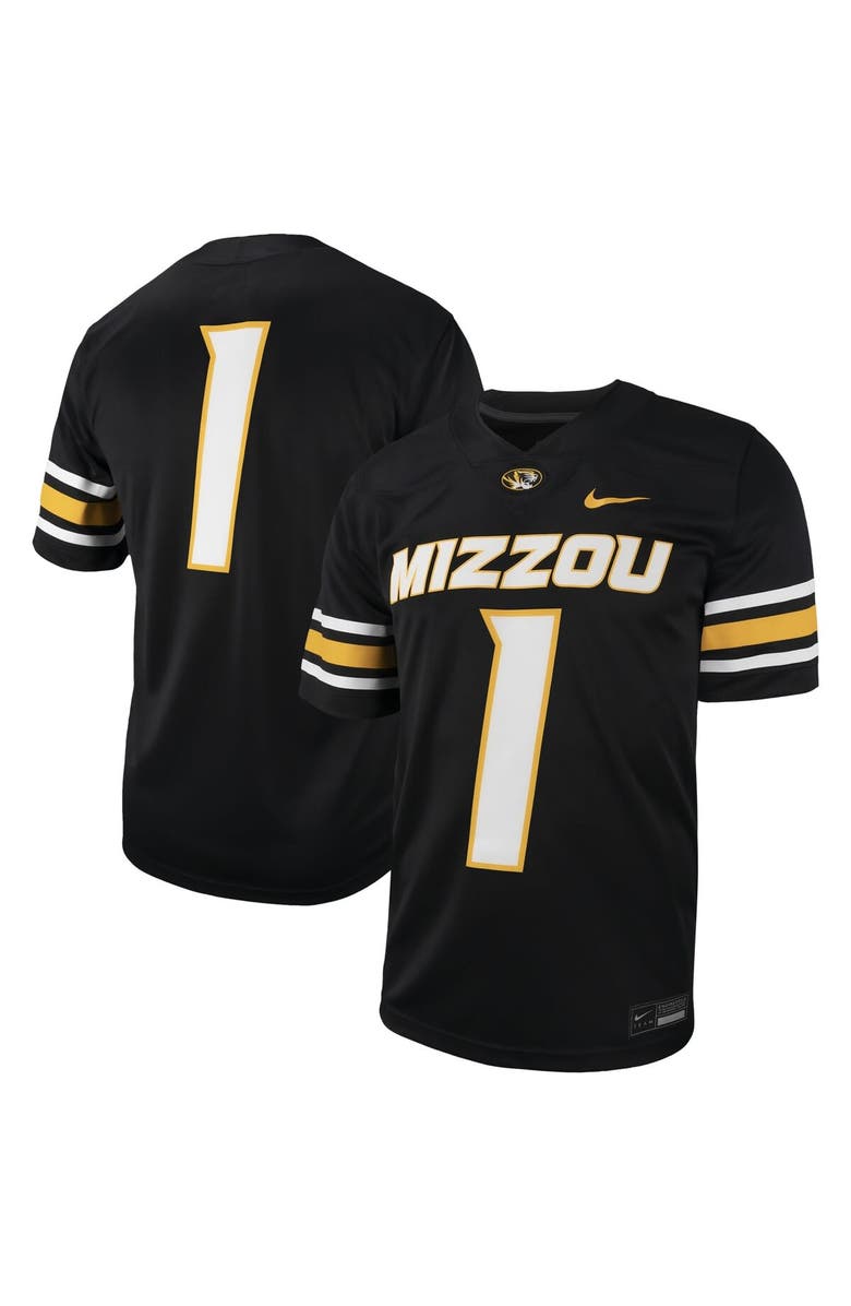 Nike Men's Nike #1 Black Missouri Tigers Untouchable Football Replica Jersey, Alternate, color, Black