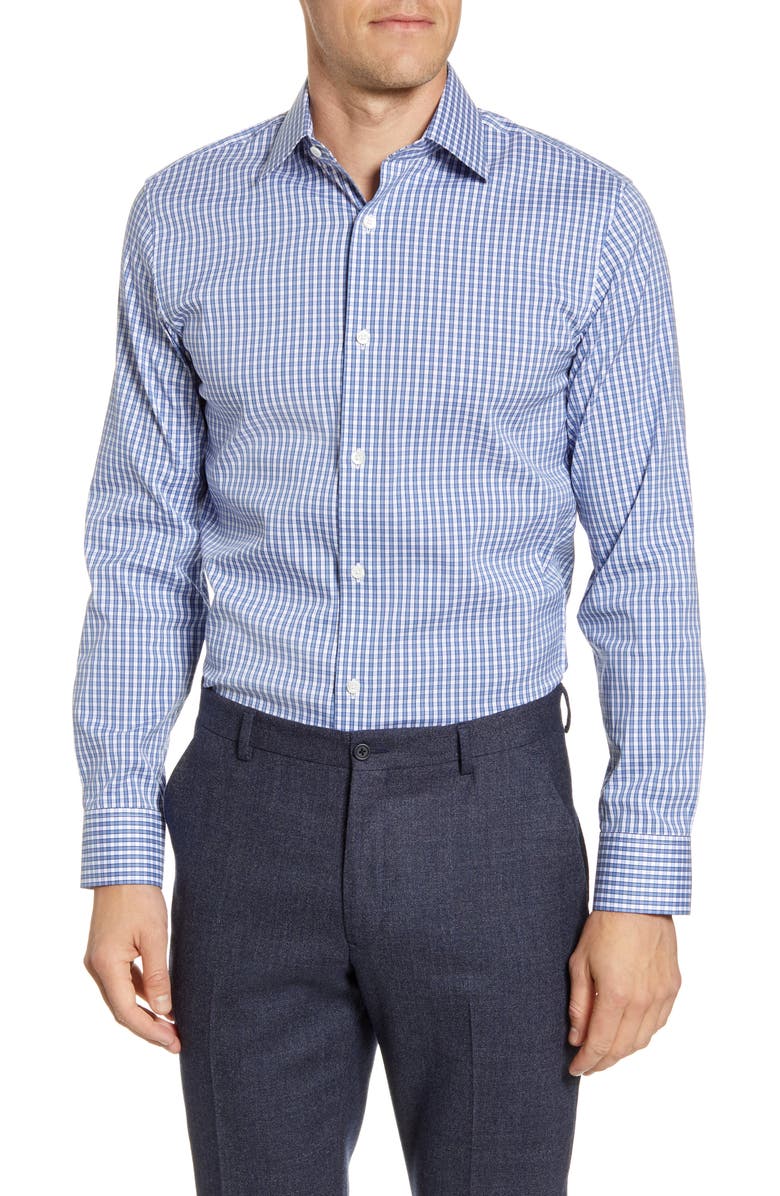 Bonobos Trim Fit Check Dress Shirt, Main, color, 