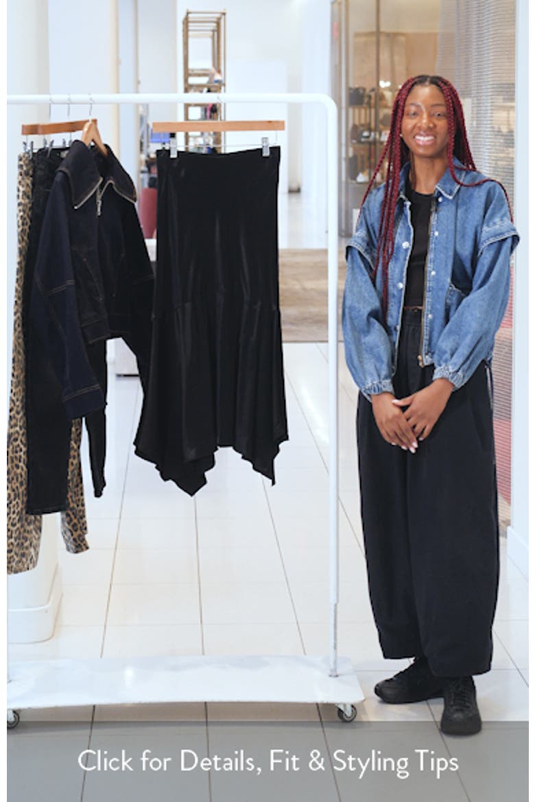 Edwina Asymmetric Satin Midi Skirt video