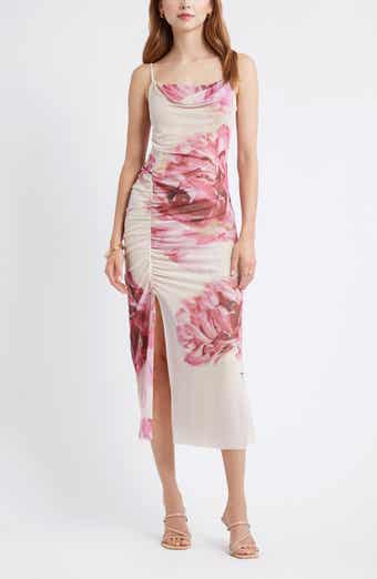 Open Edit Floral Print Mesh Maxi Dress
