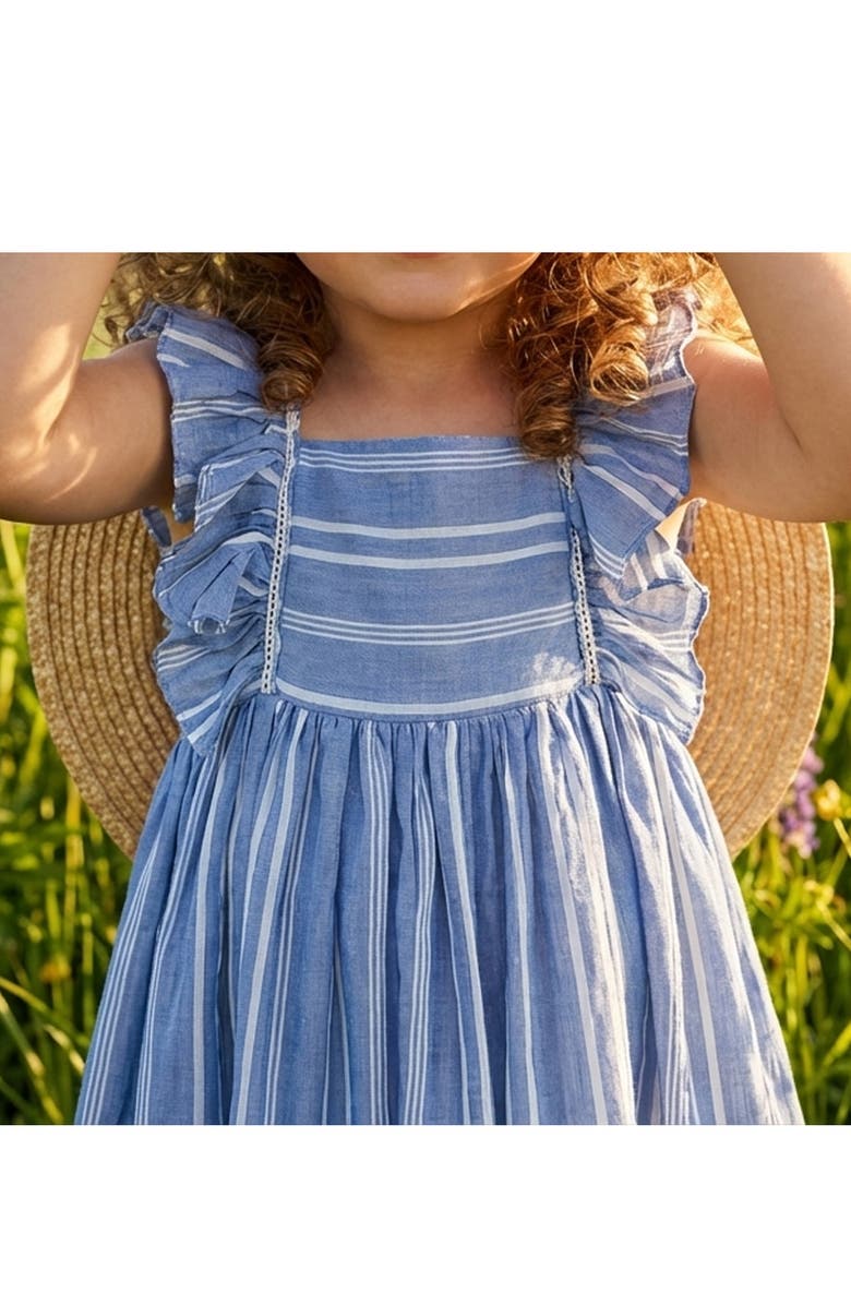Pippa & Julie Kids' Chambray Stripe Dress, Alternate, color, Blue