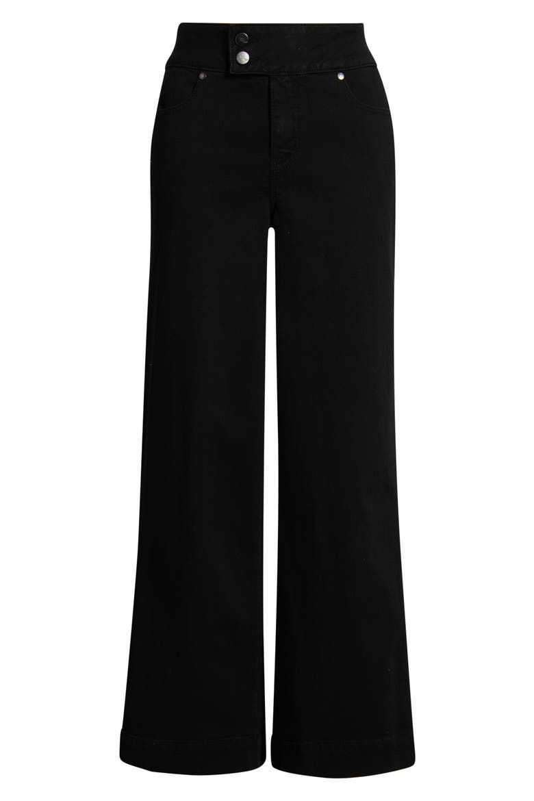 High Waist Extended Hem Wide Leg Jeans, Alternate, color, BLACK