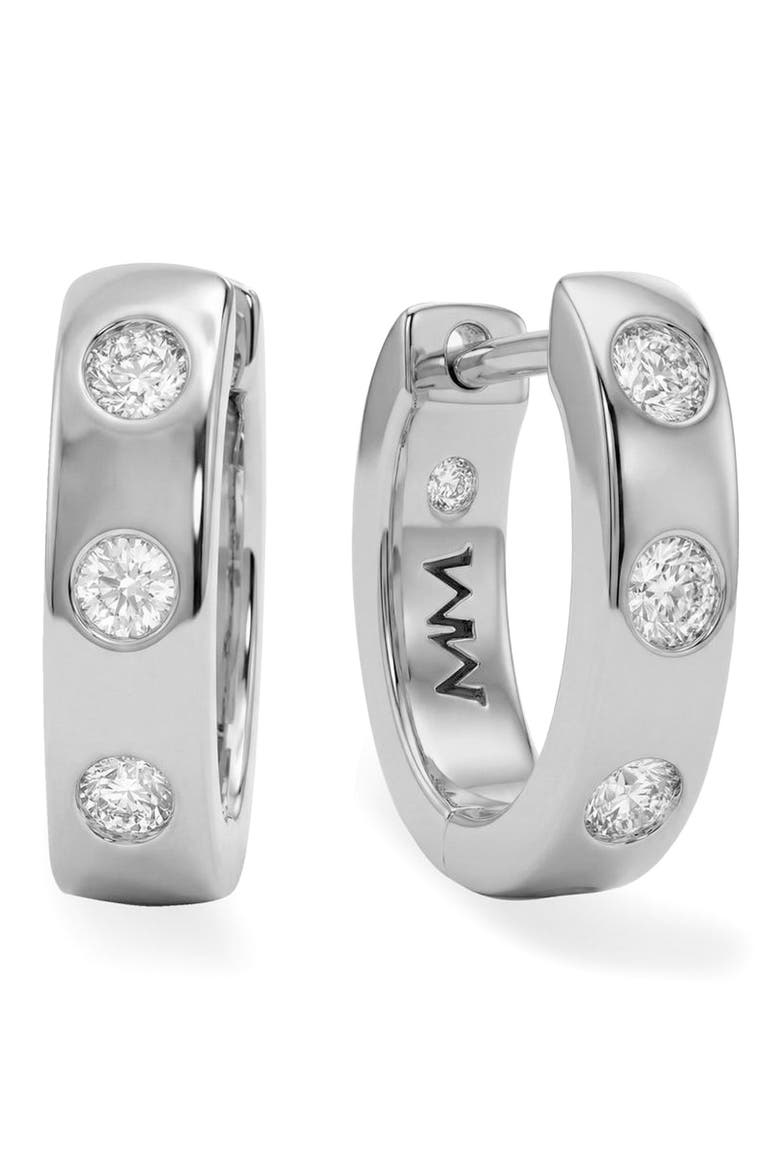 Ashley Cubic Zirconia Convertible Link Hoop Earrings, Alternate, color, SILVER-WHITE