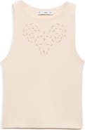 MANGO Floral Embroidery Tank