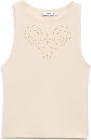 MANGO Floral Embroidery Tank