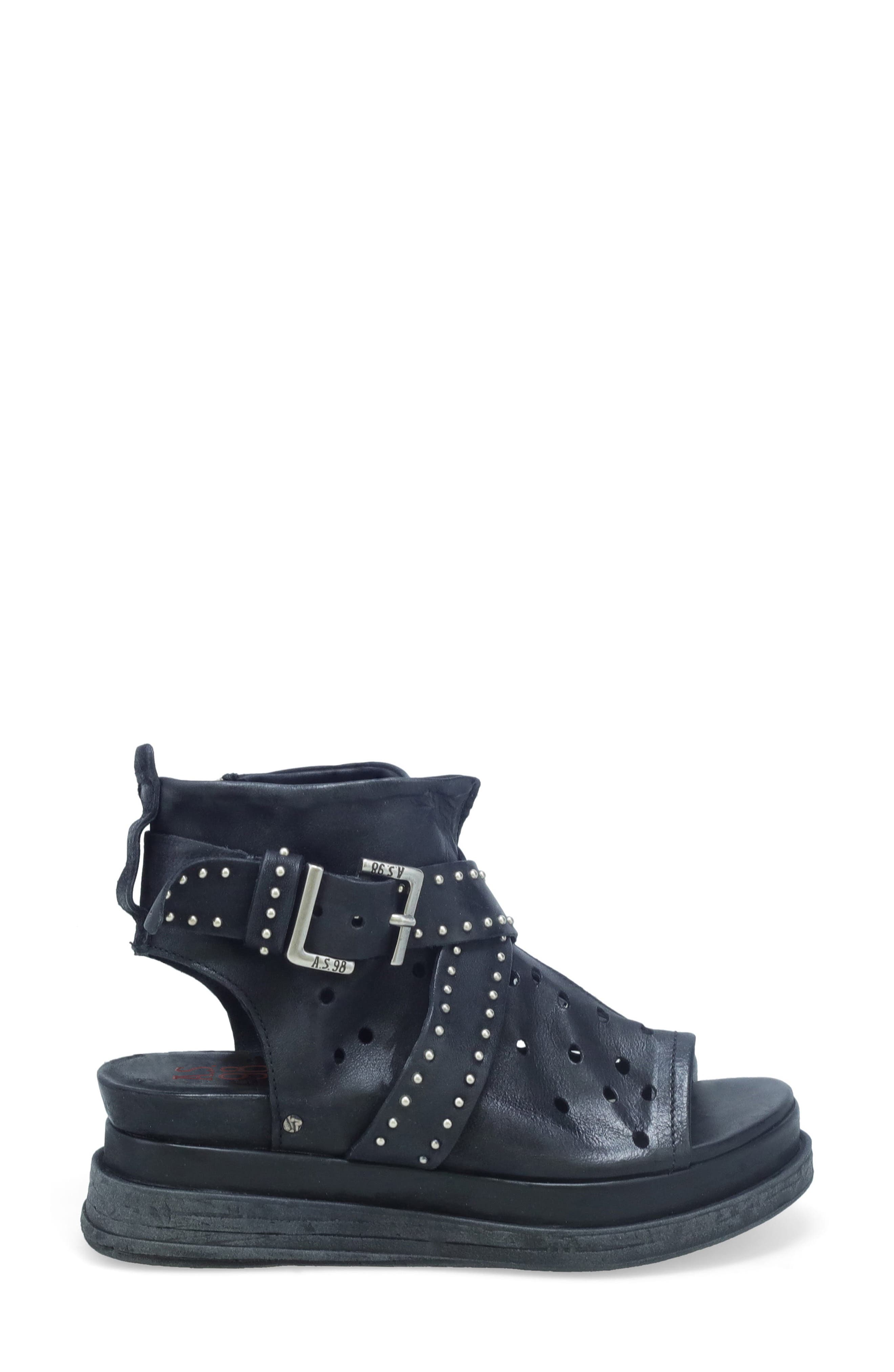 A.S.98 Lorrie Open Toe Bootie, Alternate, color, Black