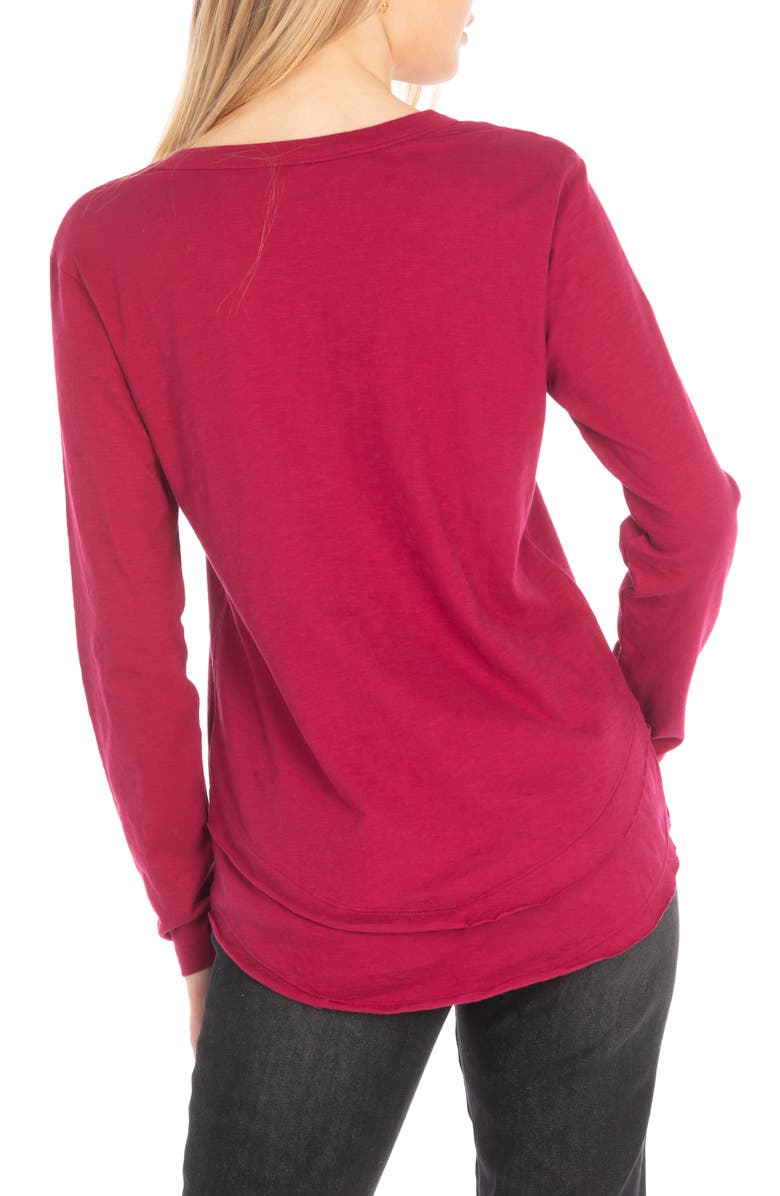 APNY Layered Hem Cotton Slub Top, Alternate, color, Winter Berry