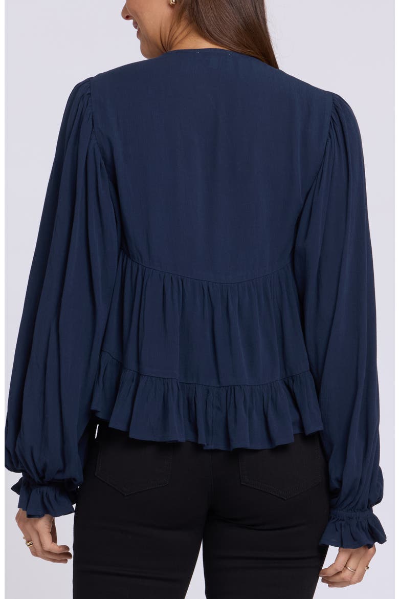 Embroidered Peasant Blouse, Alternate, color, OXFORD NAVY