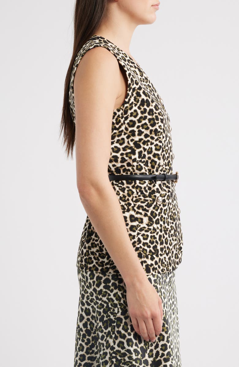 Anne Klein Belted Vest, Alternate, color, Bay Leaf Multi