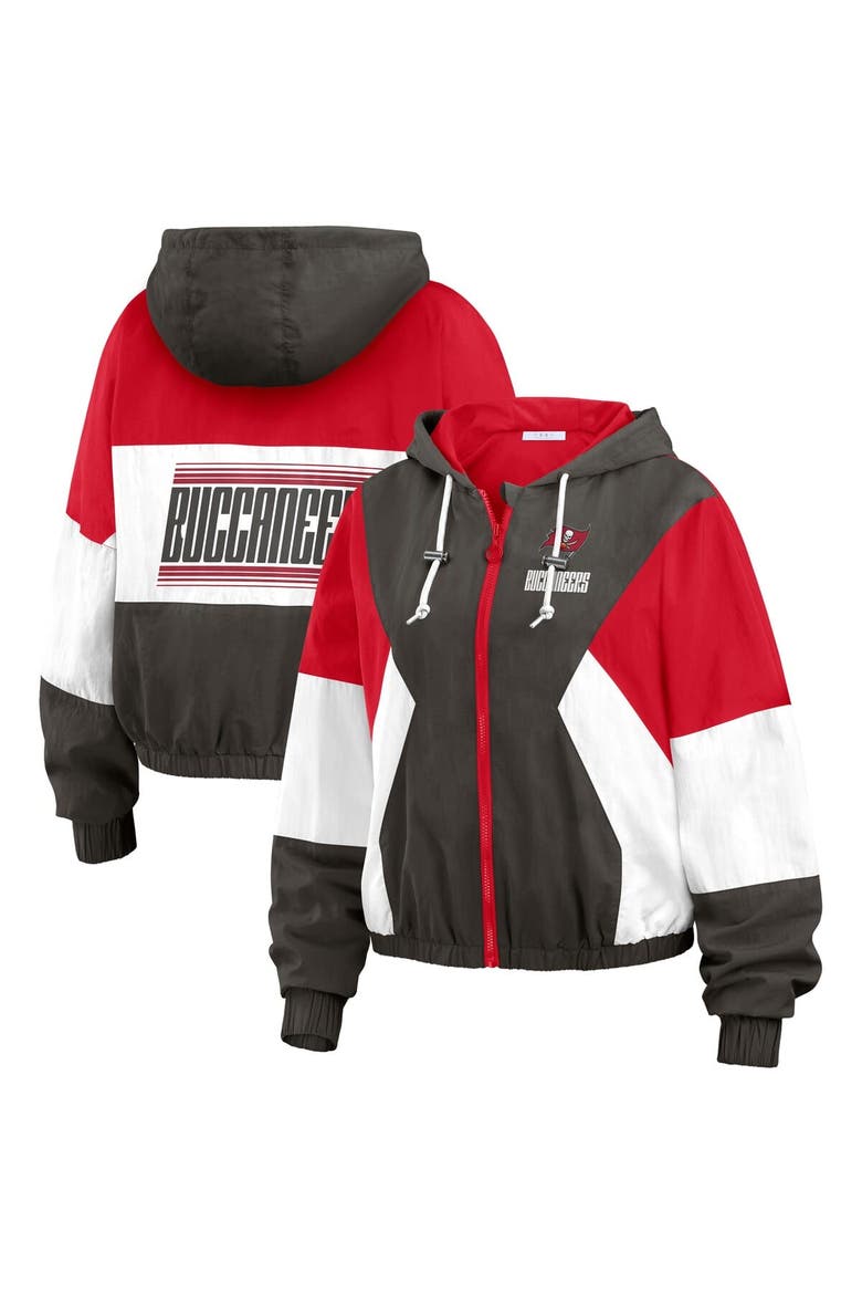Women's WEAR by Erin Andrews  Red Tampa Bay Buccaneers Color Block Full-Zip Windbreaker Jacket, Main, color, Red