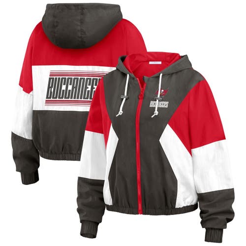Wear By Erin Andrews Red Tampa Bay Buccaneers Color Block Full-zip Windbreaker Jacket