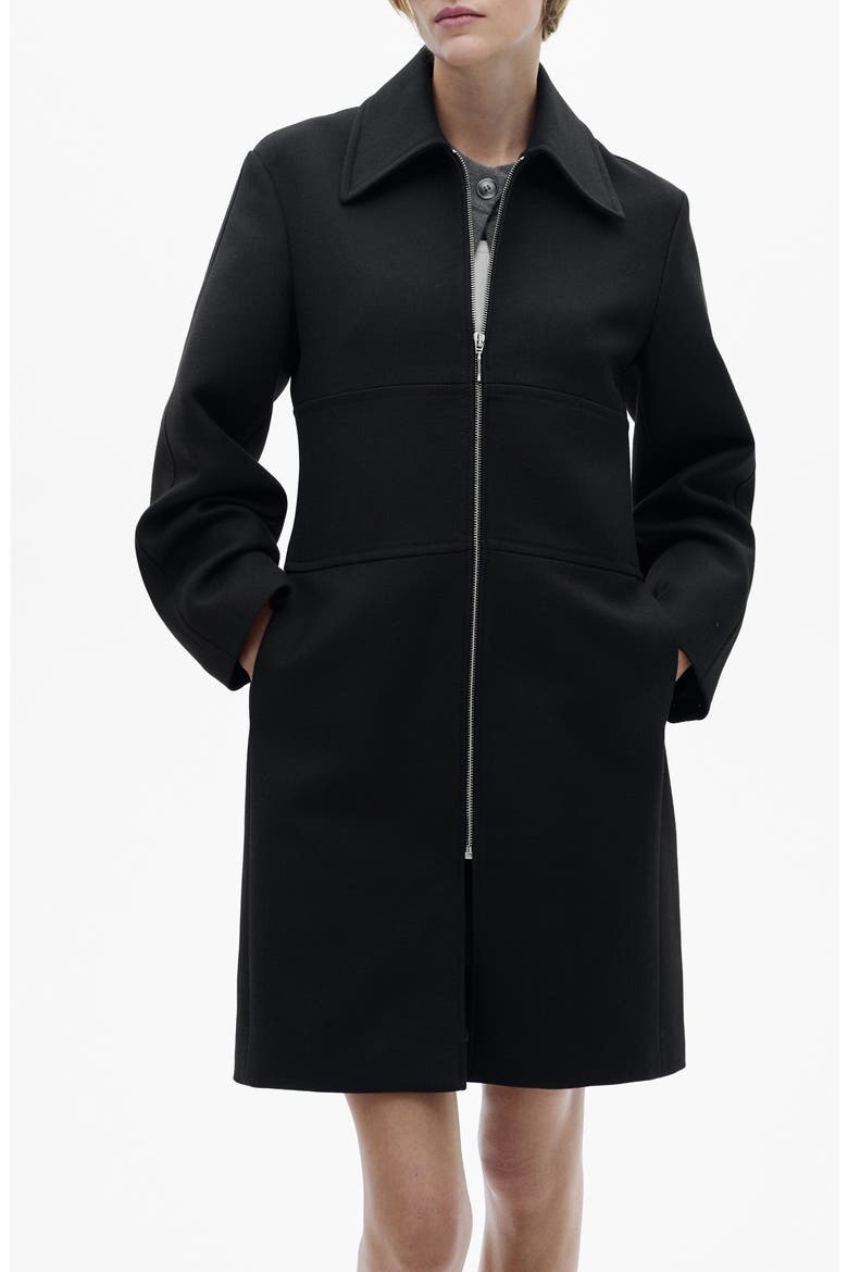 Straight Cut Coat, Main, color, BLACK