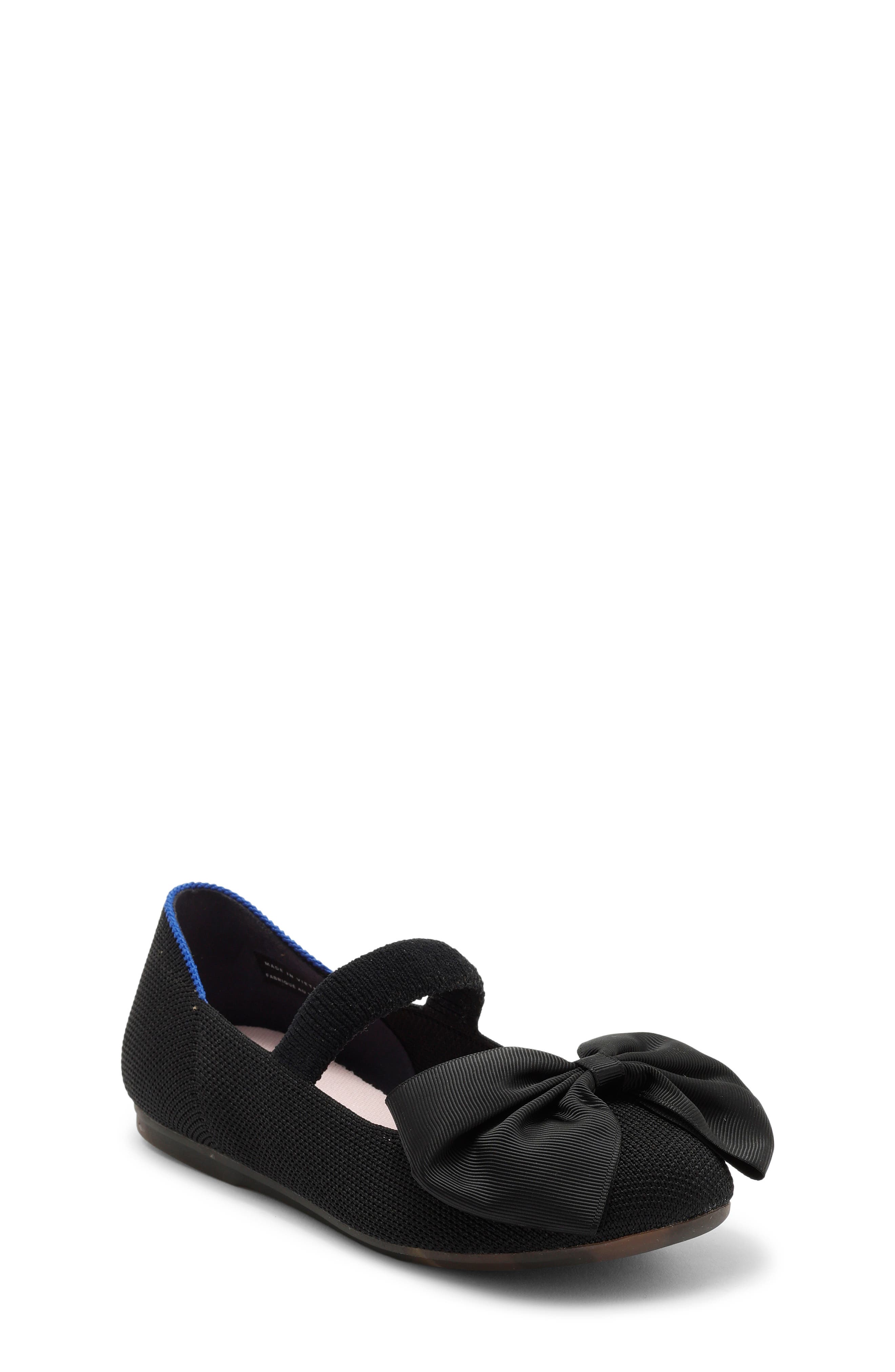 Rothy's Kids' The Big Bow Mary Jane Flat, Main, color, Black