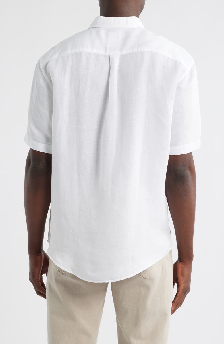 johnnie-O Gianna Hangin' Out Short Sleeve Linen & Lyocell Button-Up Shirt, Alternate, color, White