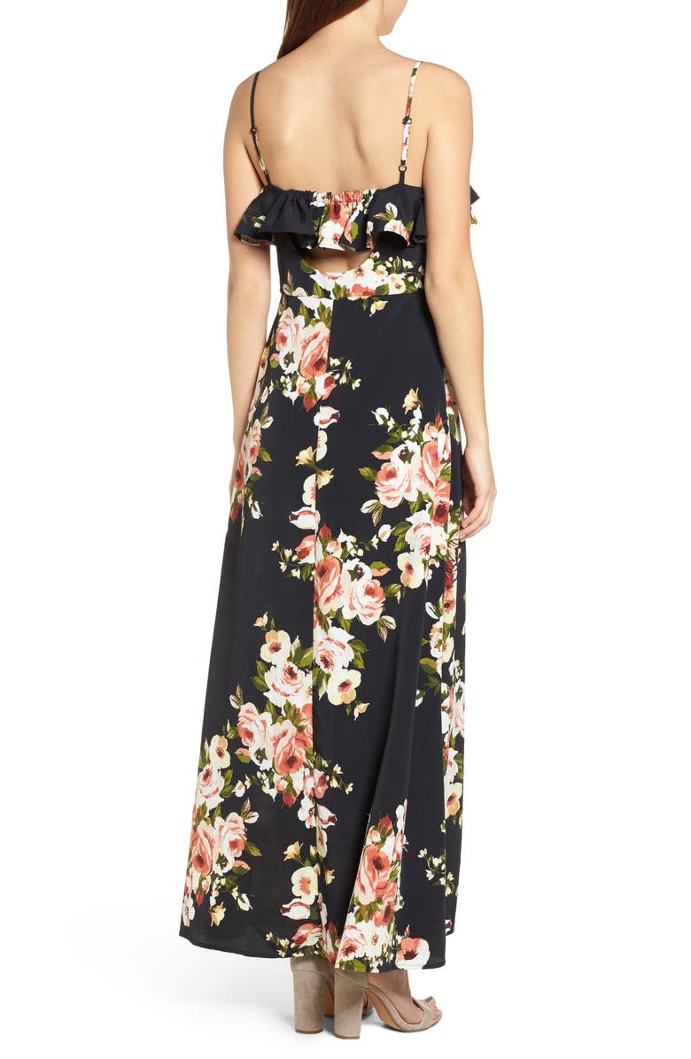 Band of Gypsies Floral Maxi Dress, Alternate, color, 