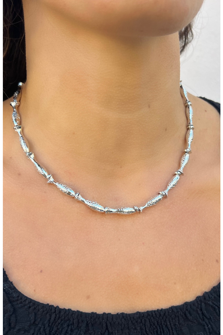 Catch of the Day Necklace, Alternate, color, Silver