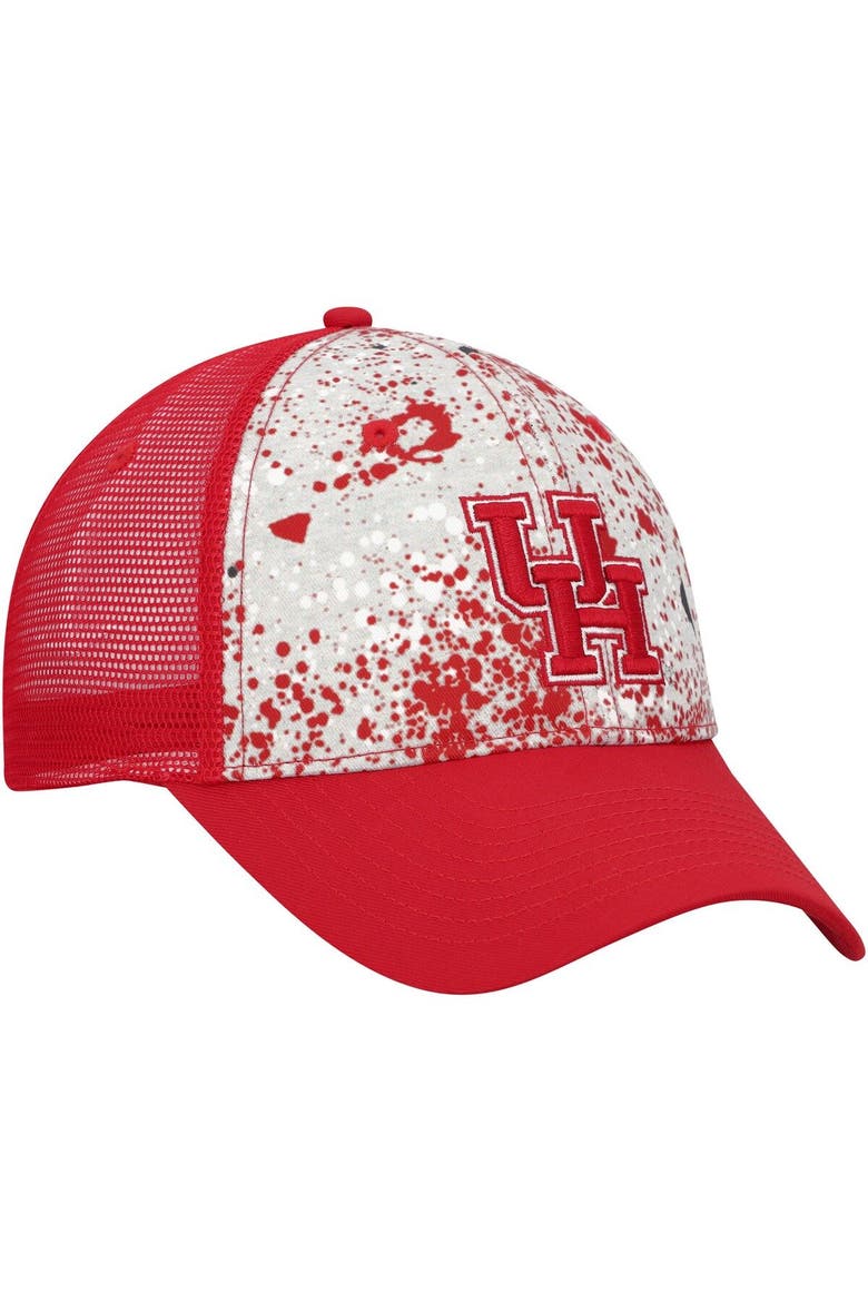 Men's Colosseum Gray/Red Houston Cougars Love Fern Trucker Snapback Hat, Alternate, color, Gray