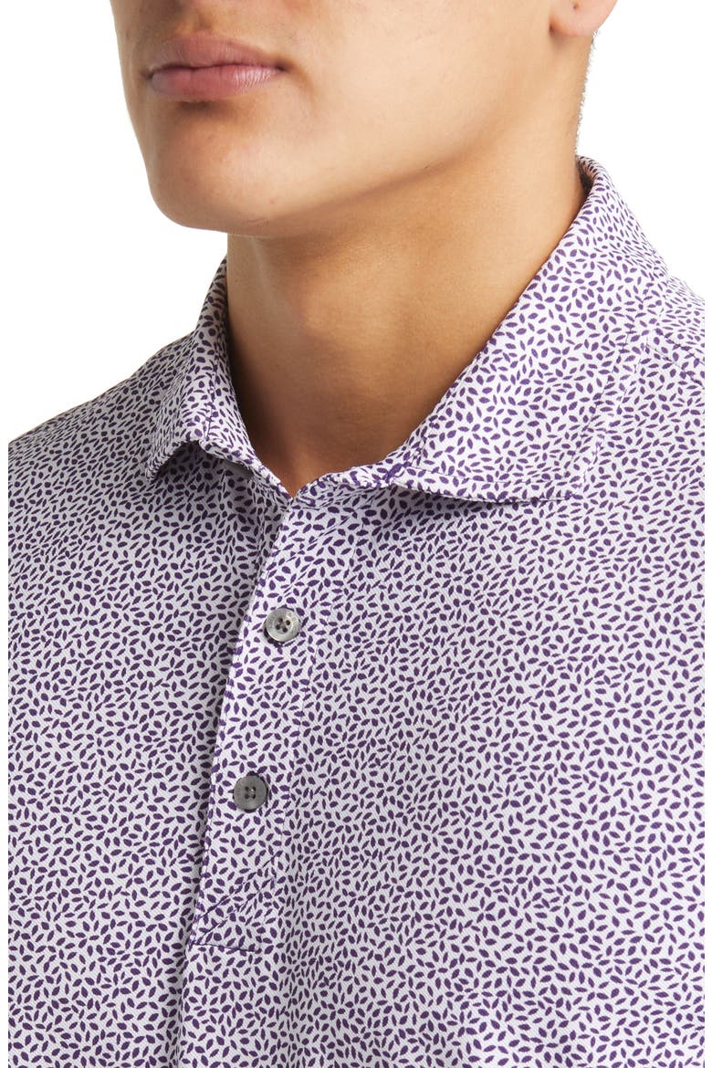 Virtue Piqué Botanical Print Polo, Alternate, color, COLLEGE PURPLE