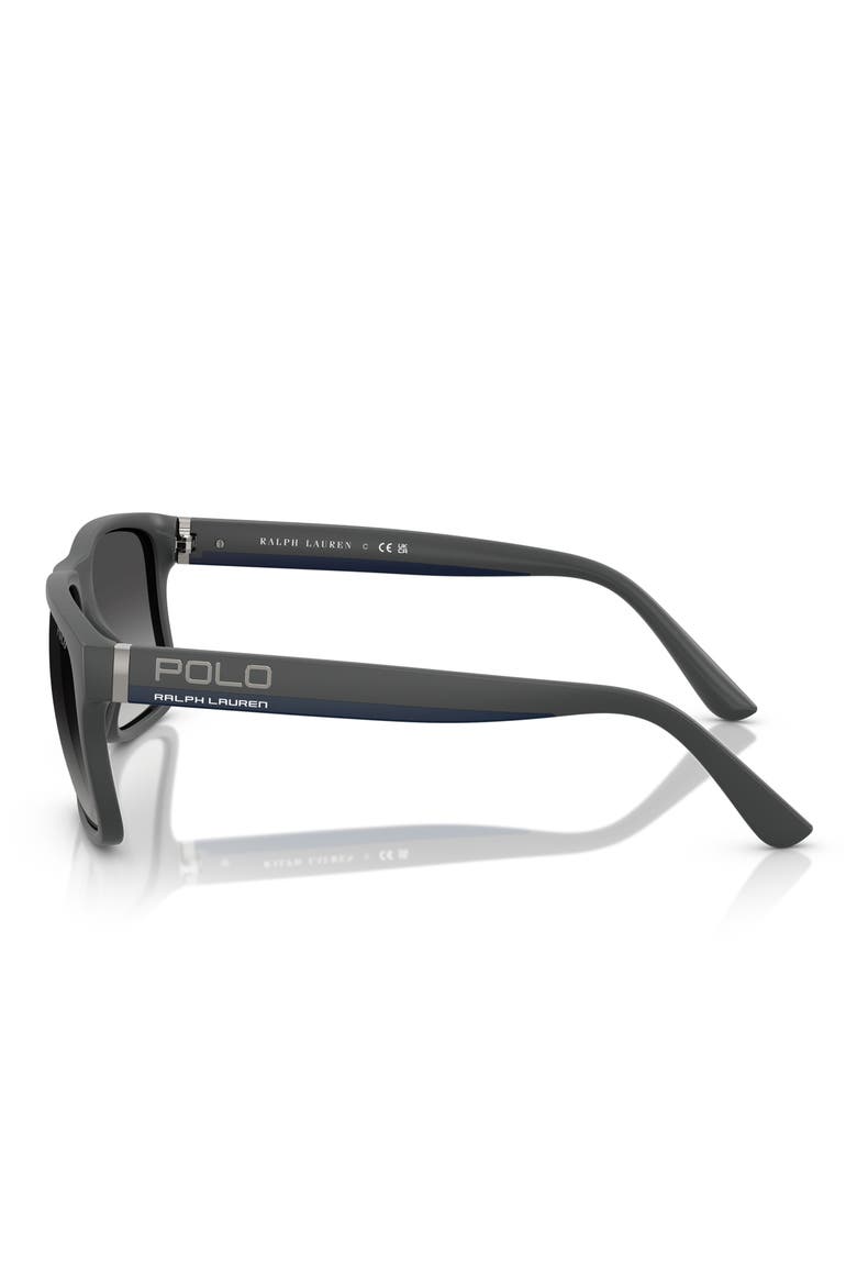 57mm Rectangular Sunglasses, Alternate, color, GRADIENT GREY