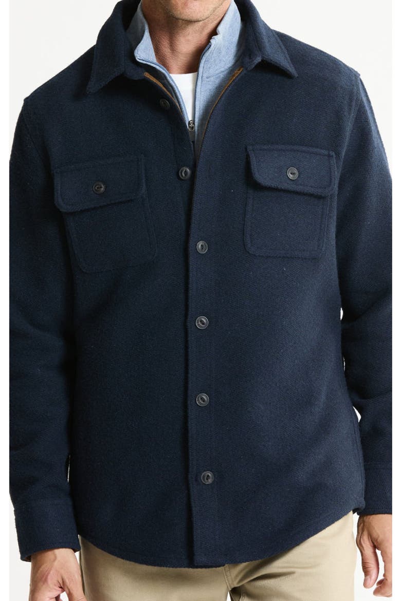 Wool Blend Overshirt, Alternate, color, NAVY