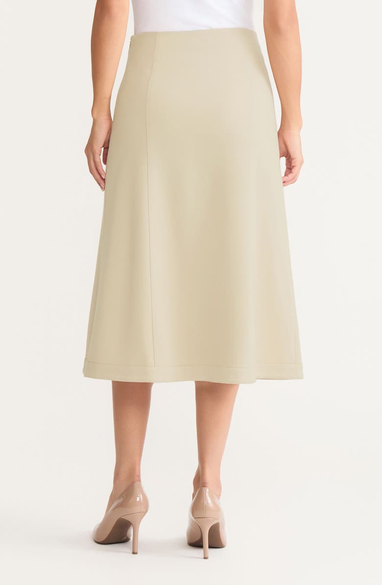 Misook A-Line LuxeStretch Ponte Midi Skirt, Alternate, color, Biscotti