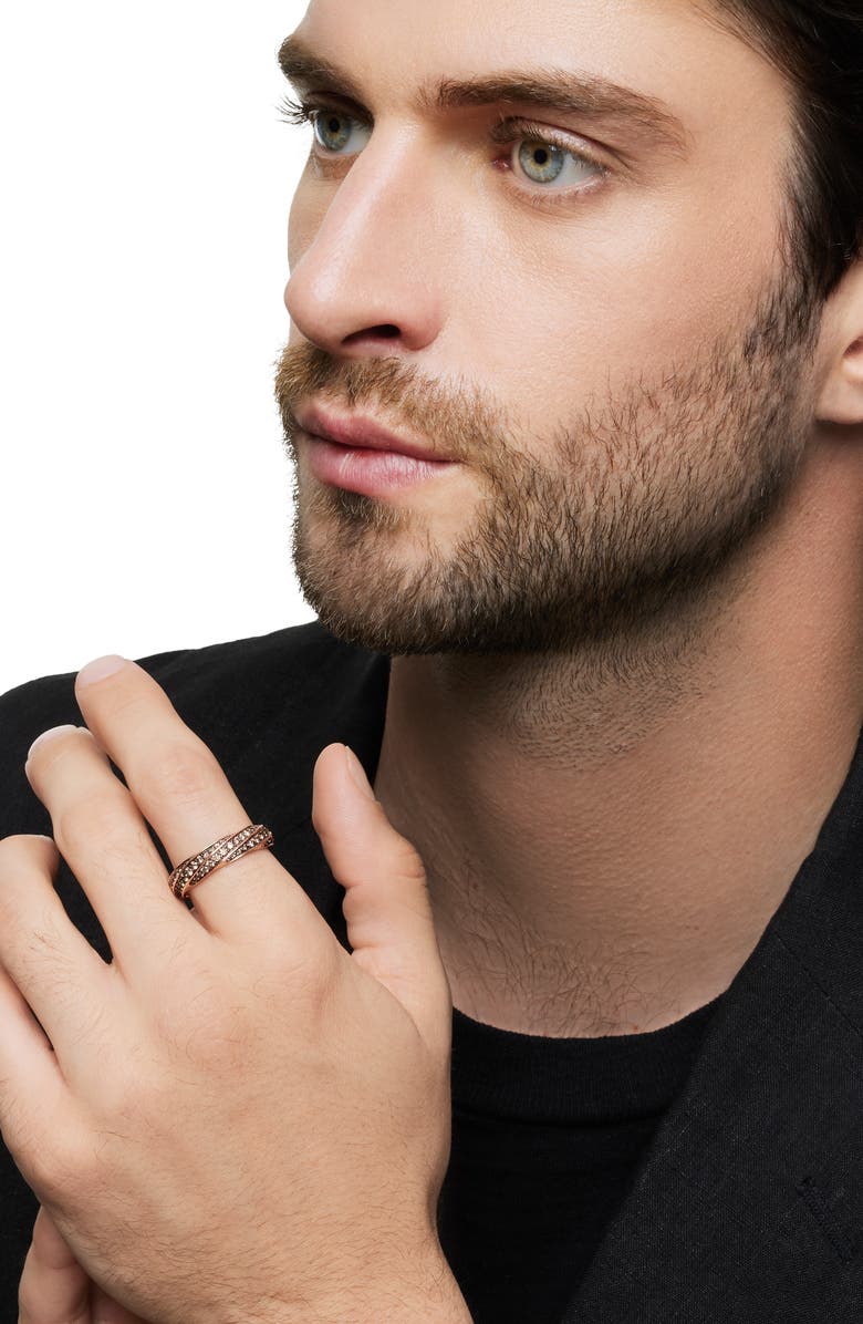 David Yurman Cable Edge Band Ring, Alternate, color, 18K Rose Gold Recycled