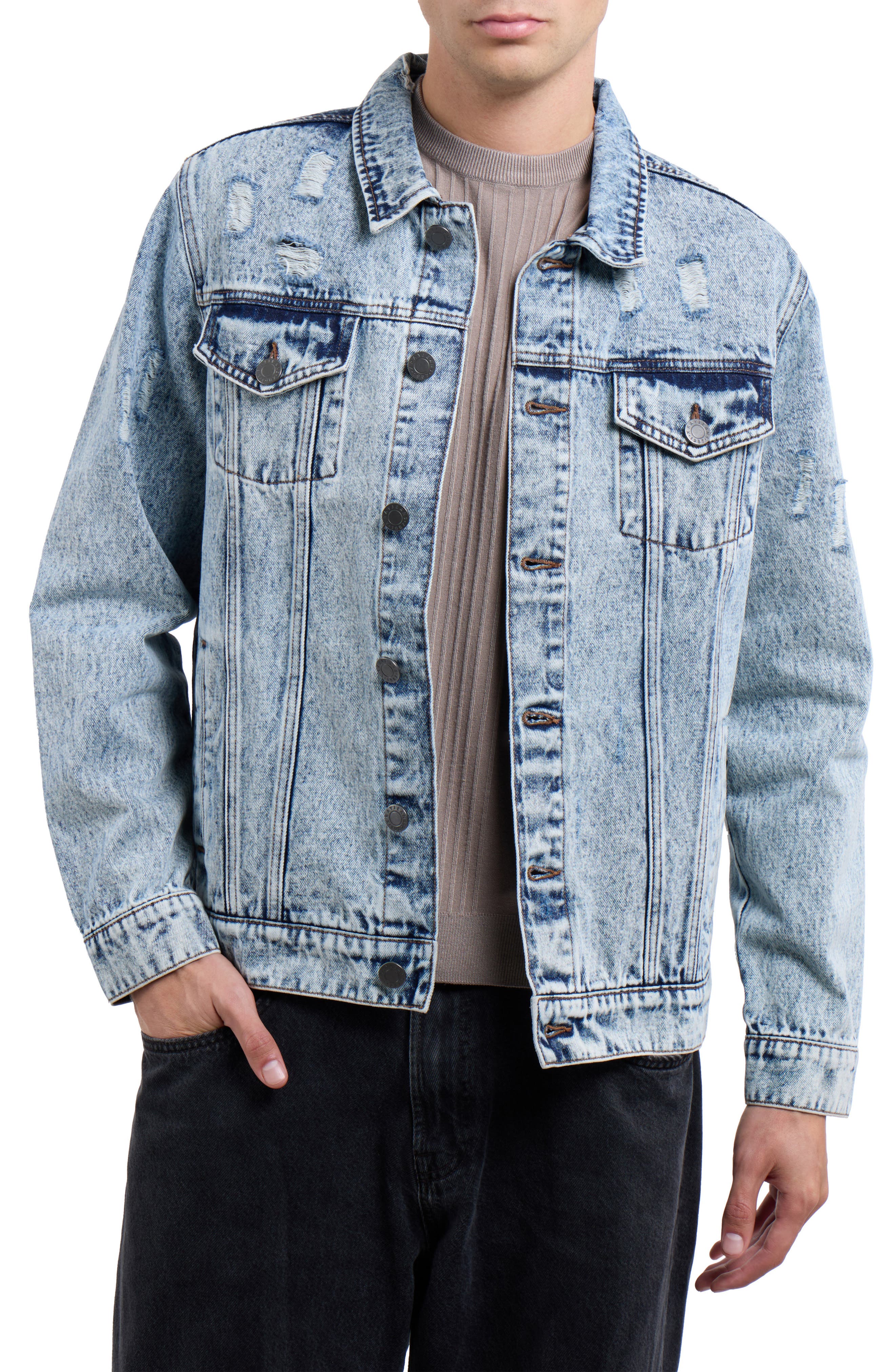 Slim Washed Denim Jacket - image 5