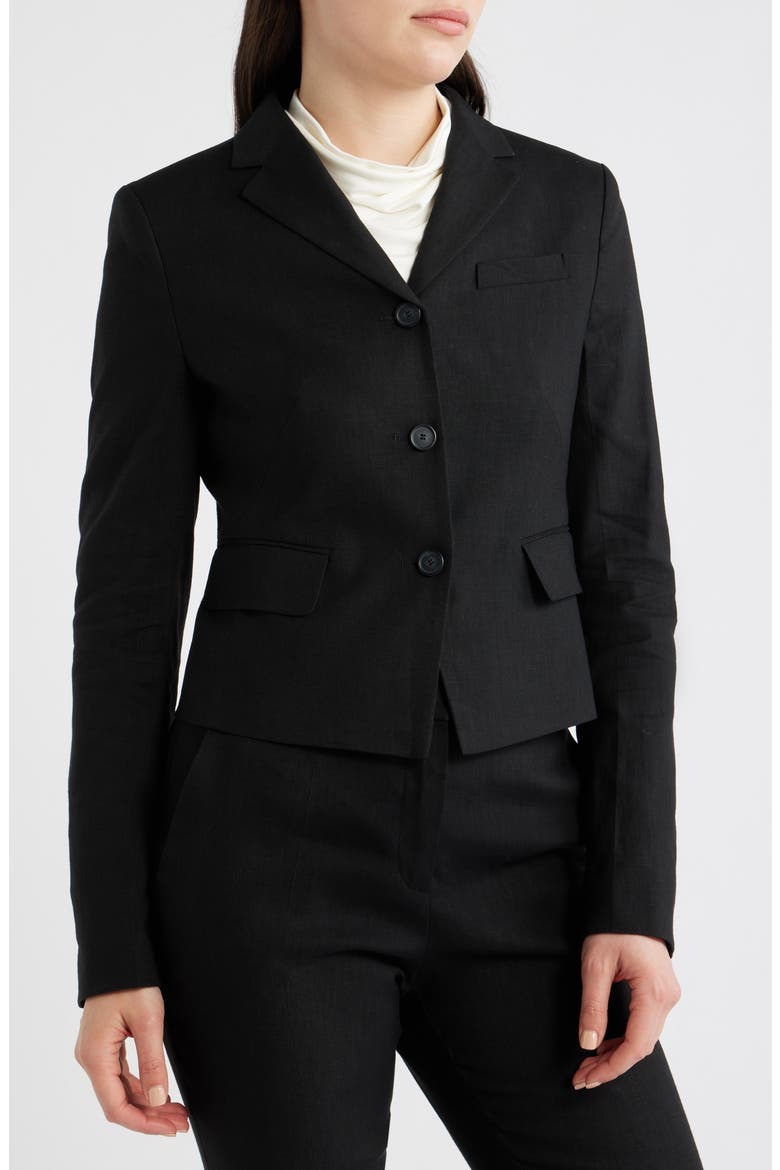 Jori Linen Blend Jacket, Alternate, color, BLACK