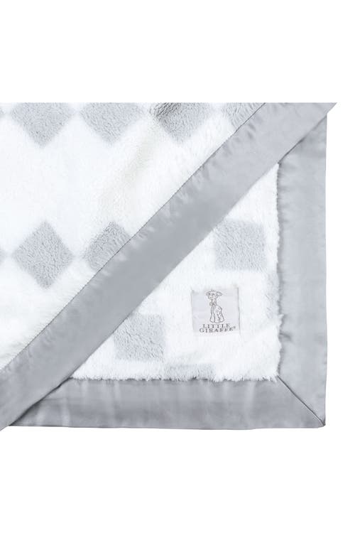Shop Little Giraffe Stairway Luxe Strand Faux Fur Blanket In Silver