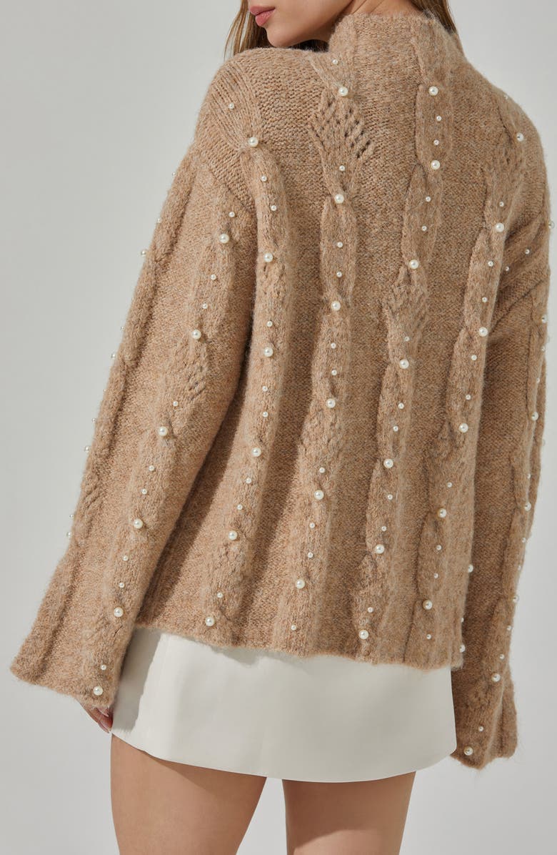 Kit Faux Pearl Cable Stitch Sweater