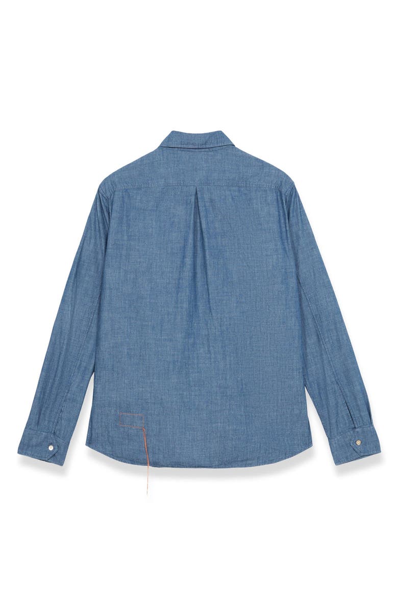 Amleto Denim Shirt with Patch Pockets, Alternate, color, BLUE
