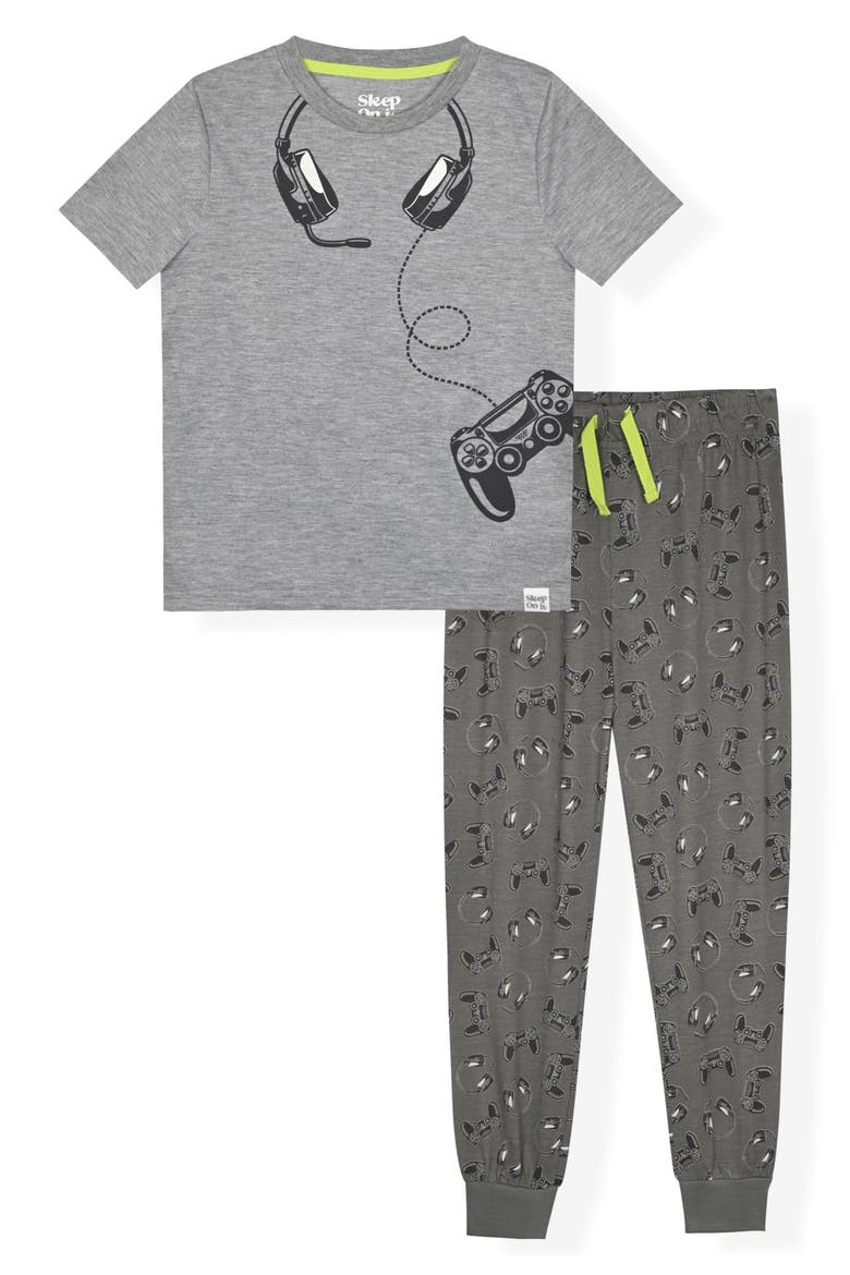 Kids' Graphic T-Shirt & Joggers Pajama Set, Main, color, GREY
