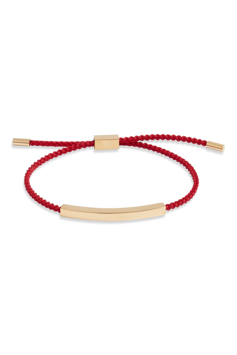 Braided Slider Bracelet, Main, color, RED