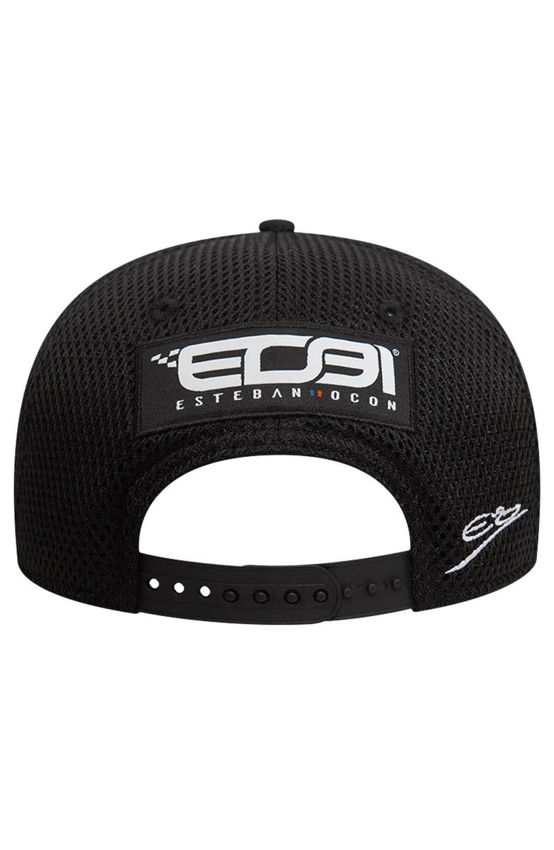 New Era Men's New Era Esteban Ocon Black Alpine Team Driver 9FIFTY Trucker Adjustable Hat, Alternate, color, 